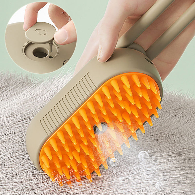 3-in-1 Electric Steam Brush for Cats & Dogs – Grooming, Detangling & Hair Removal