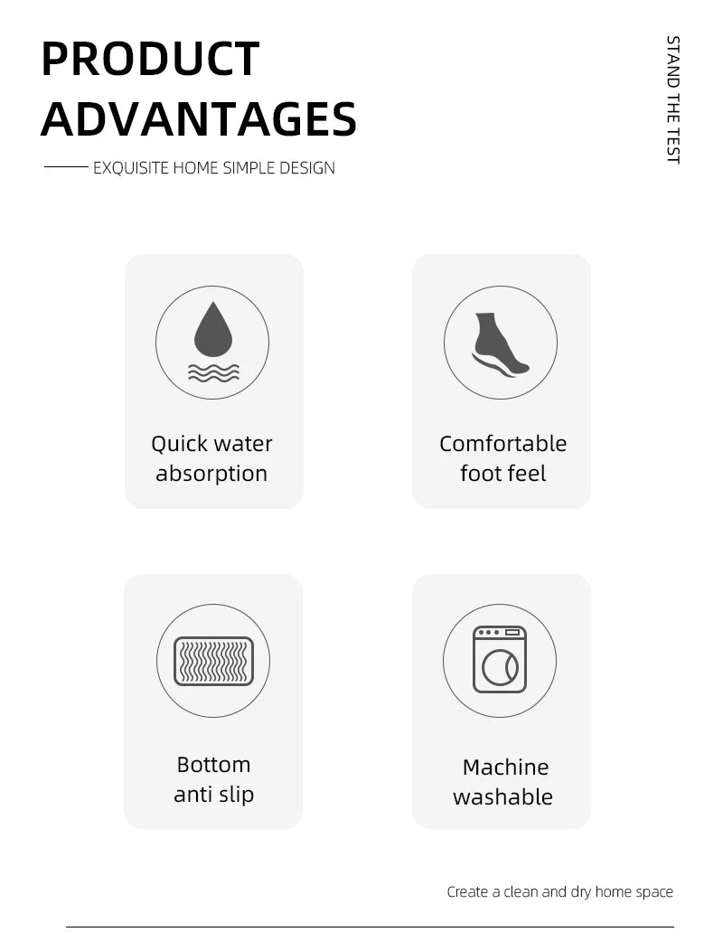 Bathroom Coral Velvet Anti-skid Mat,Quick Water Absorption,Dry Machine Washing,Toilet Mat,SoftComfortable, Easy Mat Bathroom Use