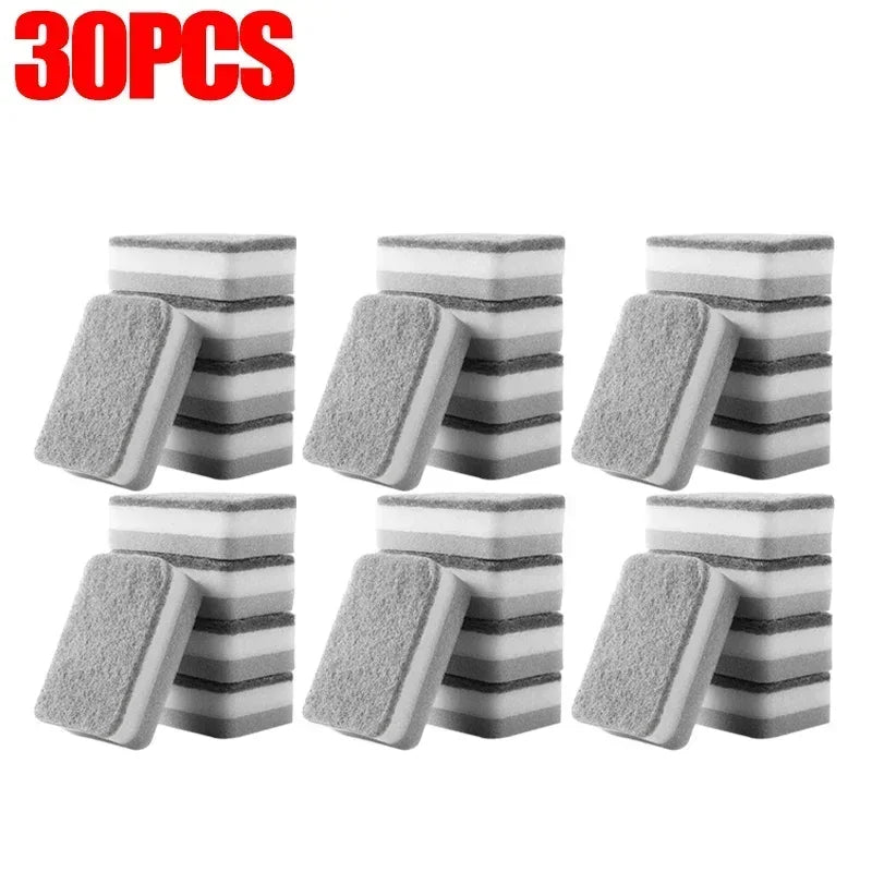 Magic Three Layers Cleaning Sponges Reusable Pan Pot Dishwashing Scouring Pads Household Kitchen Sponge Wipes Brush Clean Tools