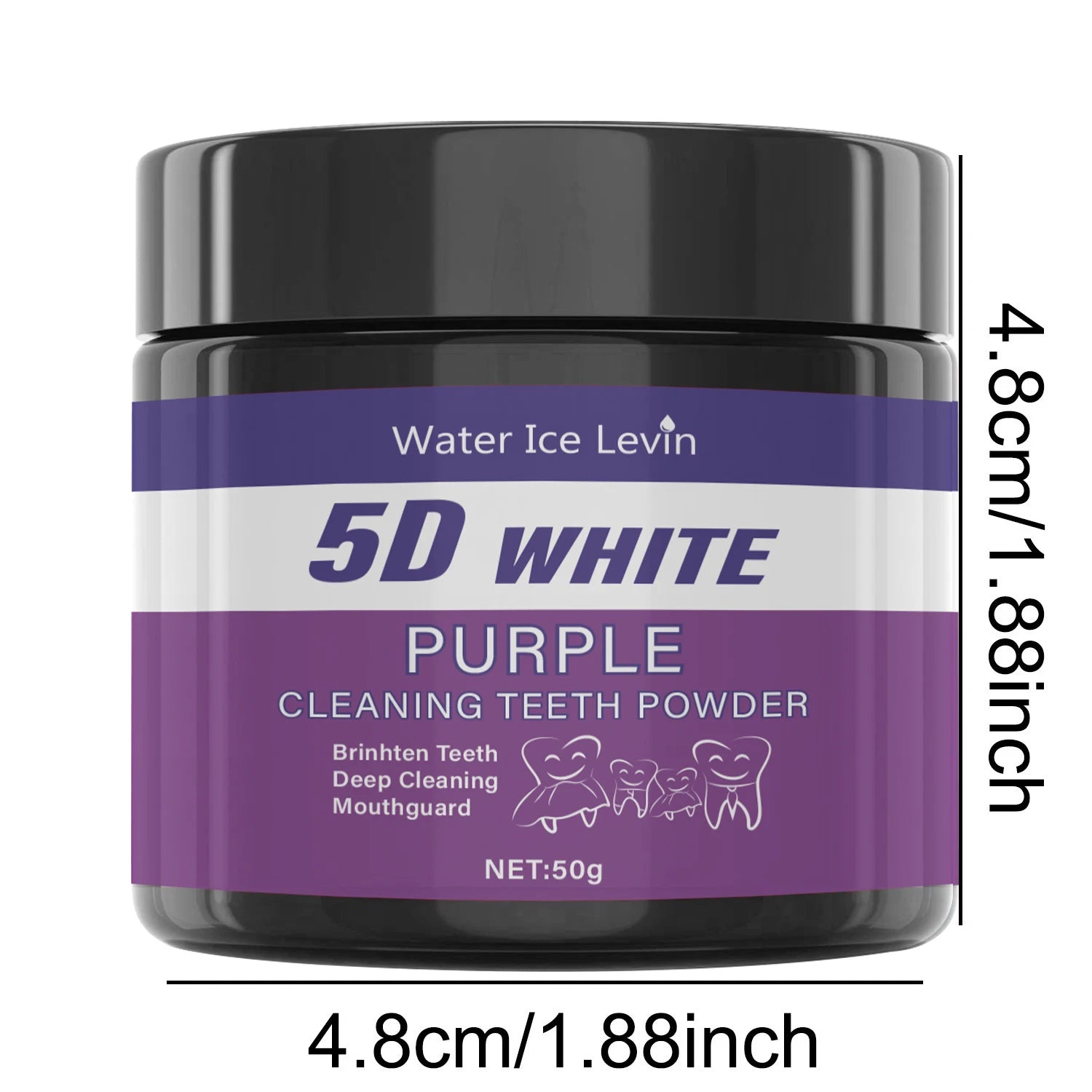 Purple Teeth Cleaning Powder - Sulfate-Free, Deep Cleaning and Polishing, Whitens Teeth in 5 Days, Portable for Daily Use and Travel