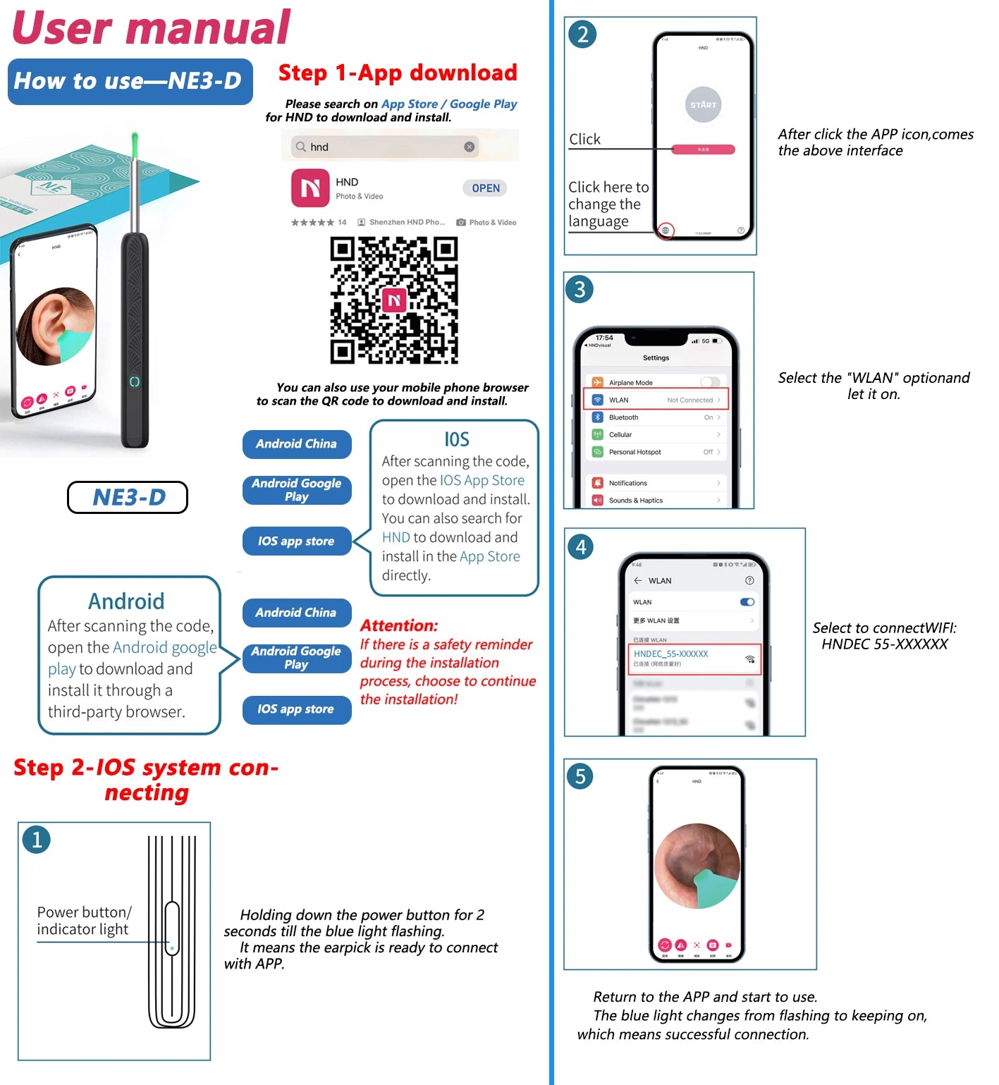 Visual Ear Wax Cleaner with Camera Safe Earwax Removal Endoscope with 5M Camera Luminous Otoscope Ear Cleaning Tools Ear Care