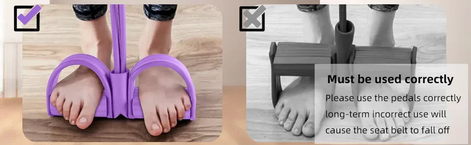 4-Level Resistance Band Tensioner with Non-Slip Handles - Home Fitness Equipment for Abdominal Muscle Training Yoga Abdominal