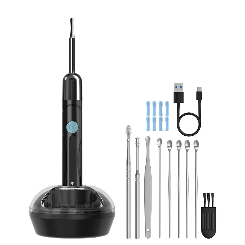 WiFi Endoscope 4.2mm 1080P Ear Picker Camera with Ear Spoon Base for iOS/Android Ear Cleaning Otoscope with Ear Wax Removal Tool