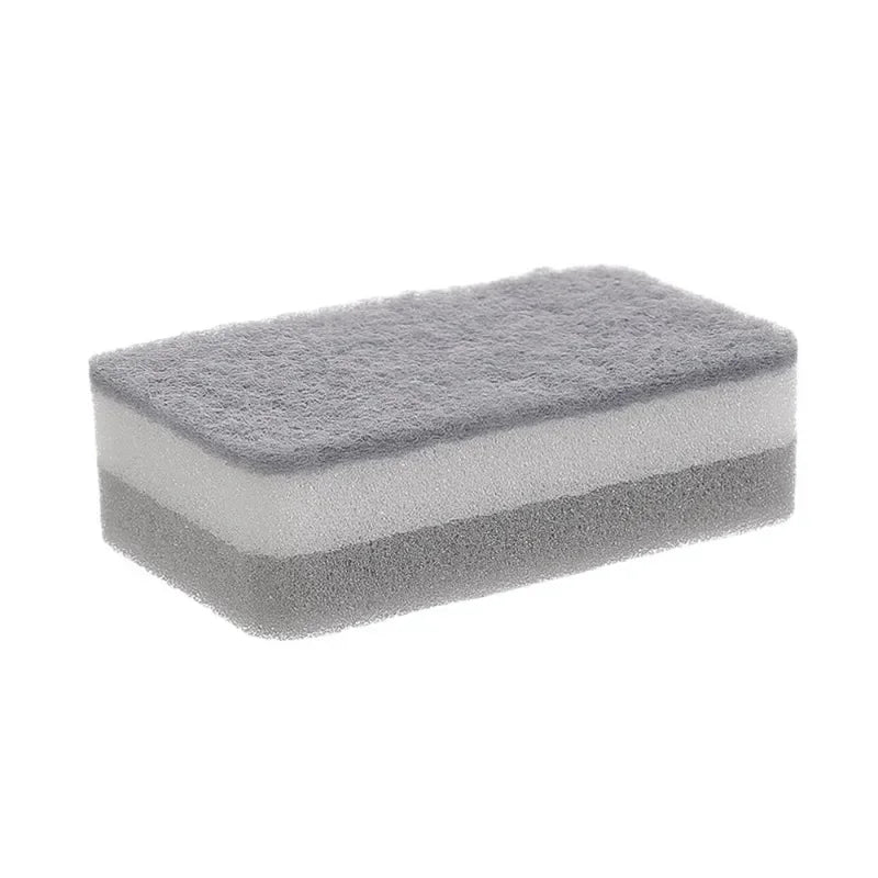 Magic Three Layers Cleaning Sponges Reusable Pan Pot Dishwashing Scouring Pads Household Kitchen Sponge Wipes Brush Clean Tools