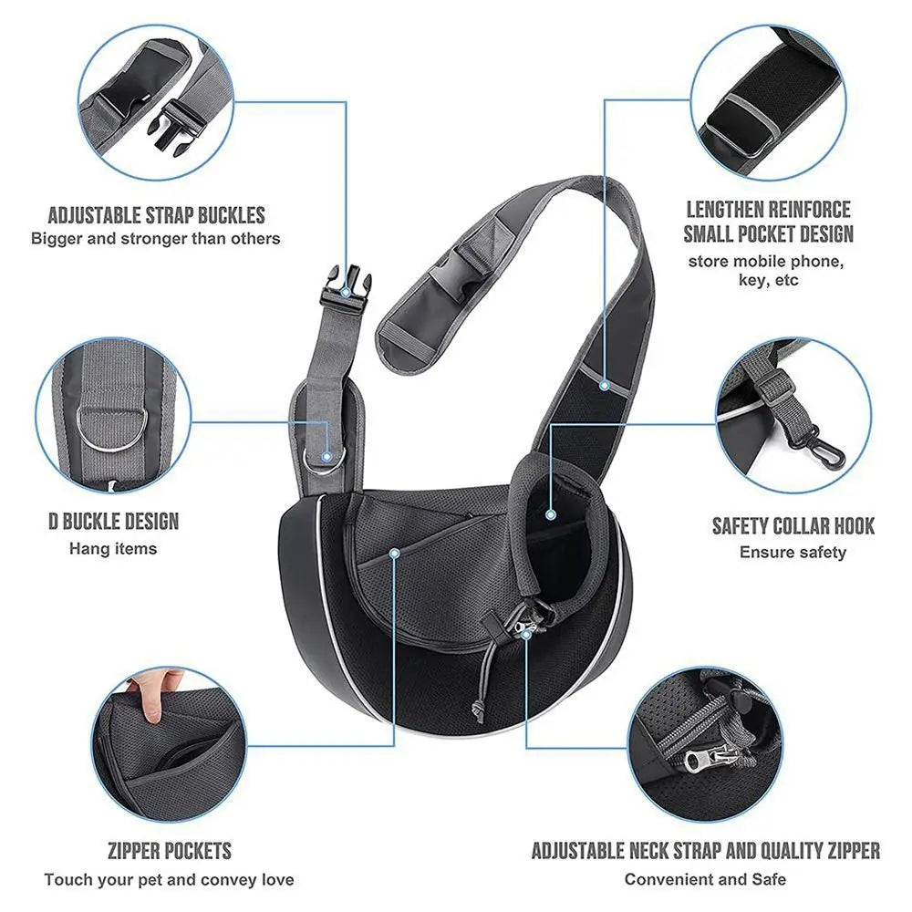 Travel Pets Products Shoulder Crossbody Bag Sling Carrier Bag Pet Strap Shoulder Bag Dog Cat Carrier Bag Pet Carrying Bag