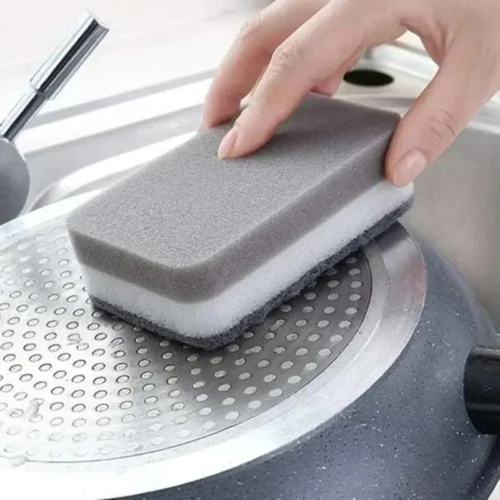 Magic Three Layers Cleaning Sponges Reusable Pan Pot Dishwashing Scouring Pads Household Kitchen Sponge Wipes Brush Clean Tools