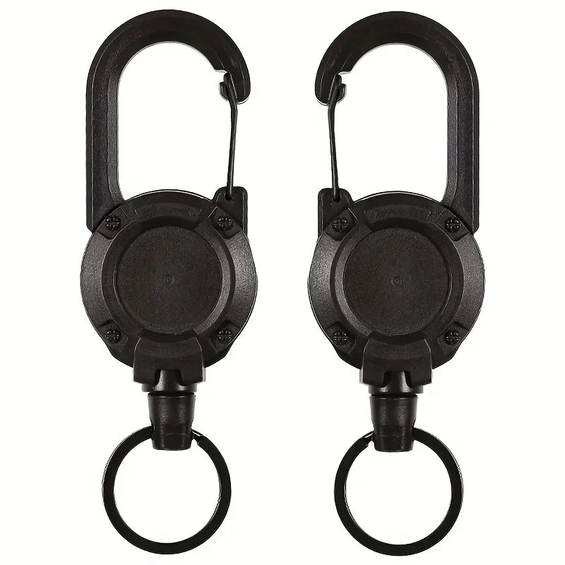 1/2/4pcs Extendable Retractable Holders Keychain Badge Reels Heavy Duty Clip With Carabiner Key Chain For Men Outdoor Bags