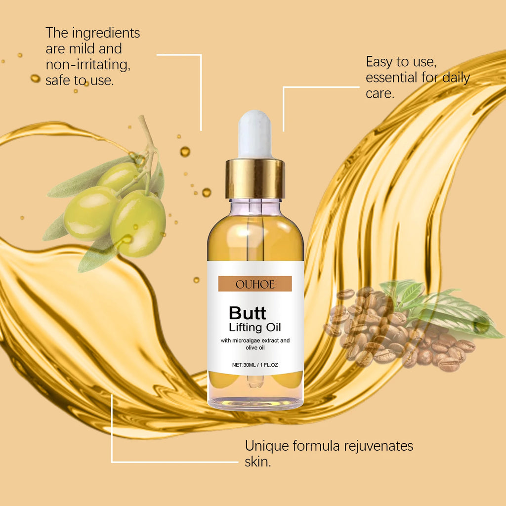 Buttock Enlargement Oil Hip Lifting Growth Firming Nourishing Moisturize Skin Tighten Pores Enhance Elasticity Body Massage Care