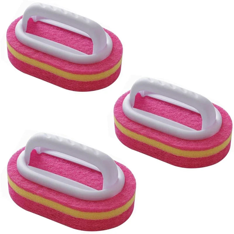 Household Cleaning Brush With Handle Sponge Easy Cleaning Kitchen Bathroom Toilet Wall Window Ceramic Tile Cleaning Tools