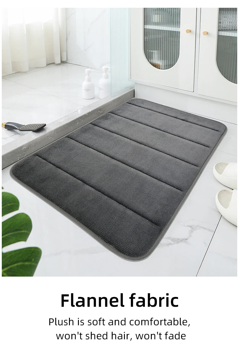 Bathroom Coral Velvet Anti-skid Mat,Quick Water Absorption,Dry Machine Washing,Toilet Mat,SoftComfortable, Easy Mat Bathroom Use