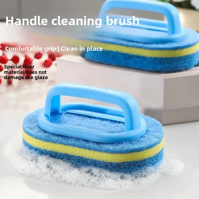 Household Cleaning Brush With Handle Sponge Easy Cleaning Kitchen Bathroom Toilet Wall Window Ceramic Tile Cleaning Tools