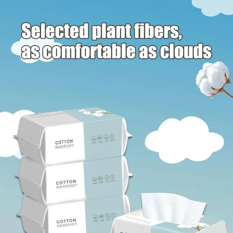 Reusable thickened face towel One pack of 50 pieces per pack Travel cleanser, wet and dry makeup remover, cotton soft fabric