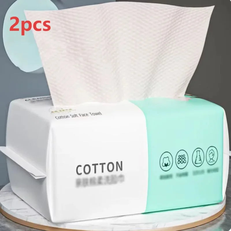 Reusable thickened face towel One pack of 50 pieces per pack Travel cleanser, wet and dry makeup remover, cotton soft fabric