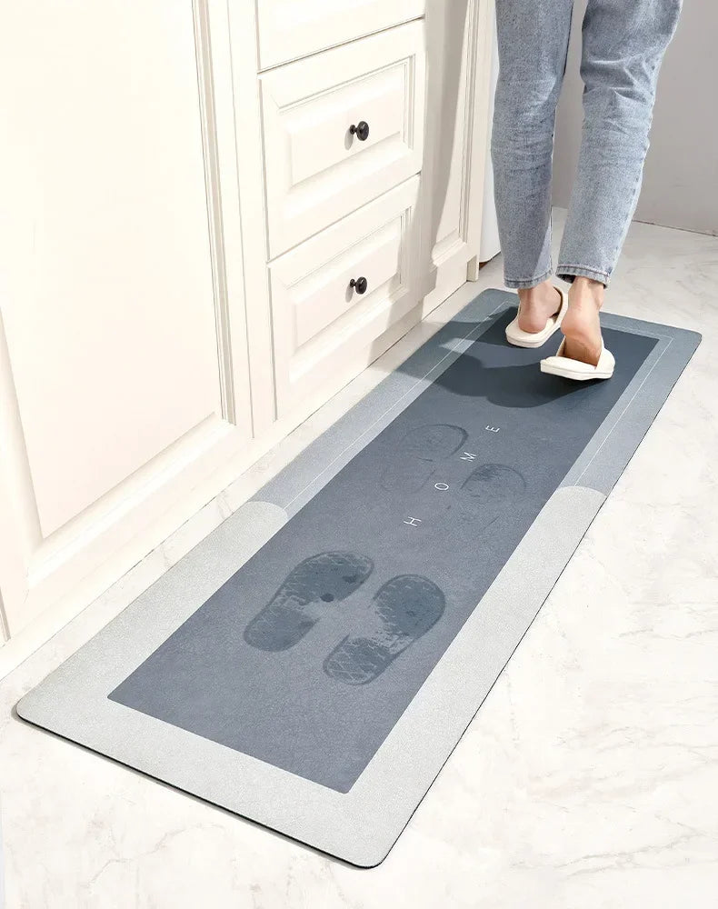 Super Absorbent Kitchen Floor Mat Diatom Mud Pad Bath Pad Anti-Slip Carpet Kitchen Mats Wipeable Wash Long Strip Carpet