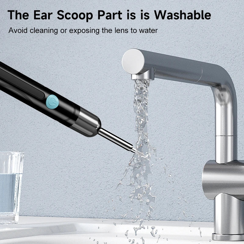 WiFi Endoscope 4.2mm 1080P Ear Picker Camera with Ear Spoon Base for iOS/Android Ear Cleaning Otoscope with Ear Wax Removal Tool