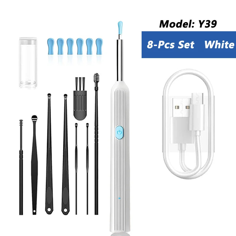 Visual Ear Wax Cleaner with Camera Safe Earwax Removal Endoscope with 5M Camera Luminous Otoscope Ear Cleaning Tools Ear Care