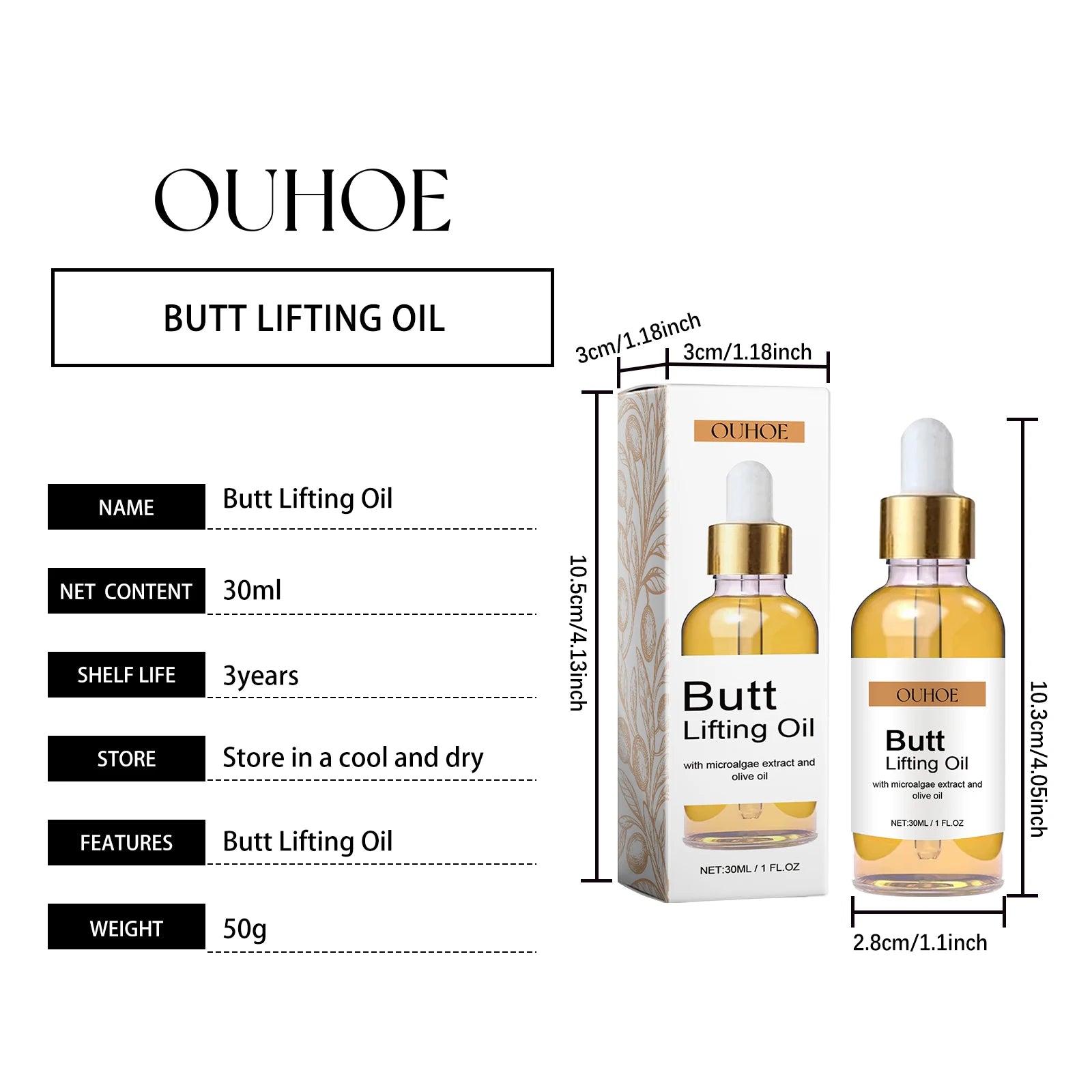Buttock Enlargement Oil Hip Lifting Growth Firming Nourishing Moisturize Skin Tighten Pores Enhance Elasticity Body Massage Care