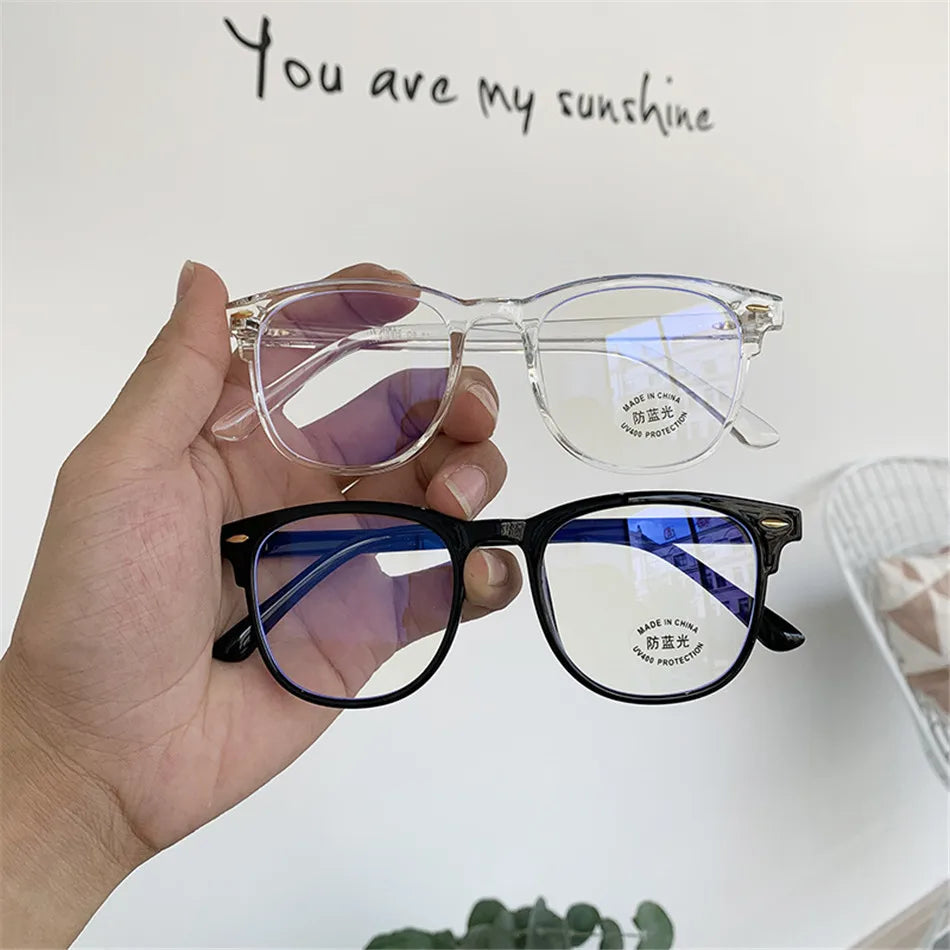 Classic Transparent Computer Glasses Frame Women Men Anti Blue Light Glasses Blocking Glasses Optical Glasses Lenses Oculos Male
