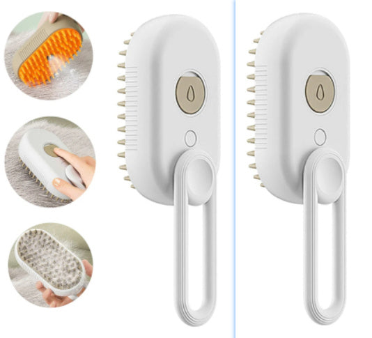3-in-1 Electric Steam Brush for Cats & Dogs – Grooming, Detangling & Hair Removal